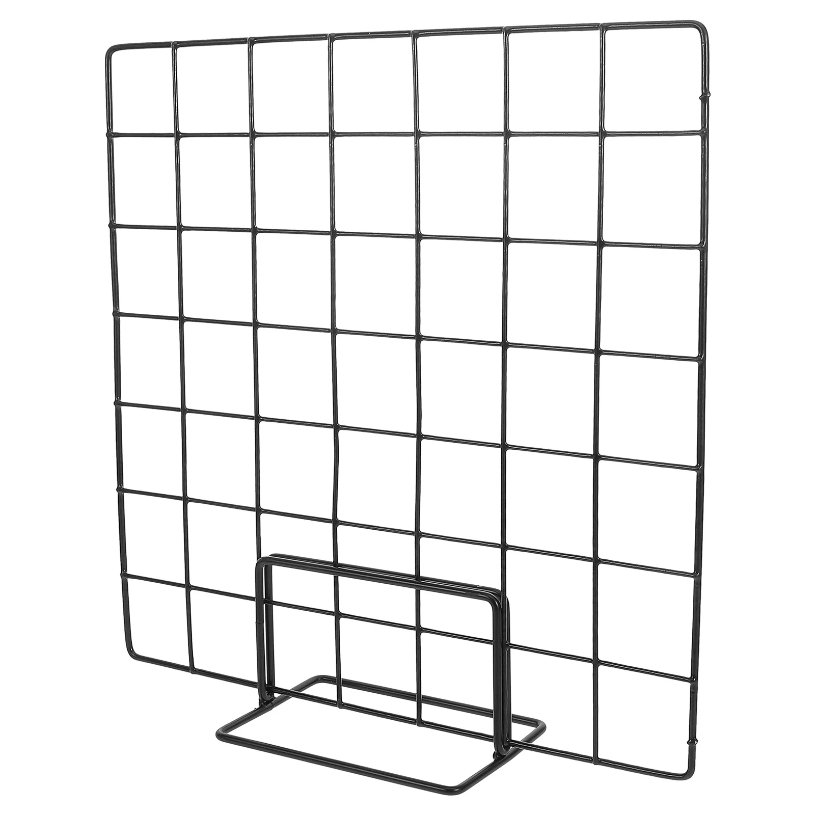 Wire Display Racks Memo Board Grid Stand Monitor for Counter Tabletop Black Iron Displaying