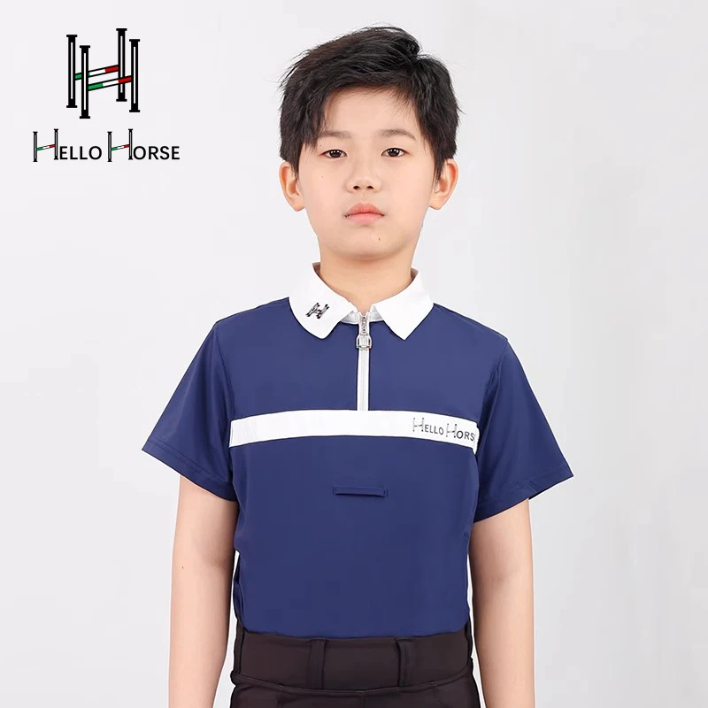 266.4 سنتيمتر التنين الأطفال الفروسية تي شيرت عادية تنفس قصيرة الأكمام ملابس الفروسية الفتيات ركوب ارتداء متسابق المعدات #1