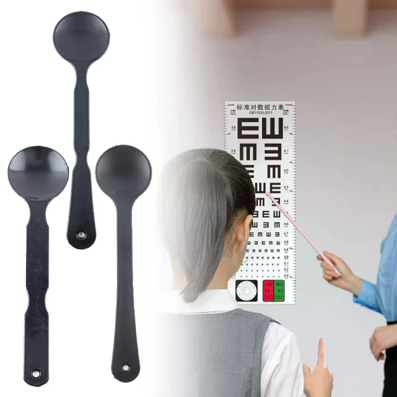 1PCS Eye Occluder Professional Frosted Transparent/Black Handheld Optometry Tool Eye Occluder Block Plate For Vision Test