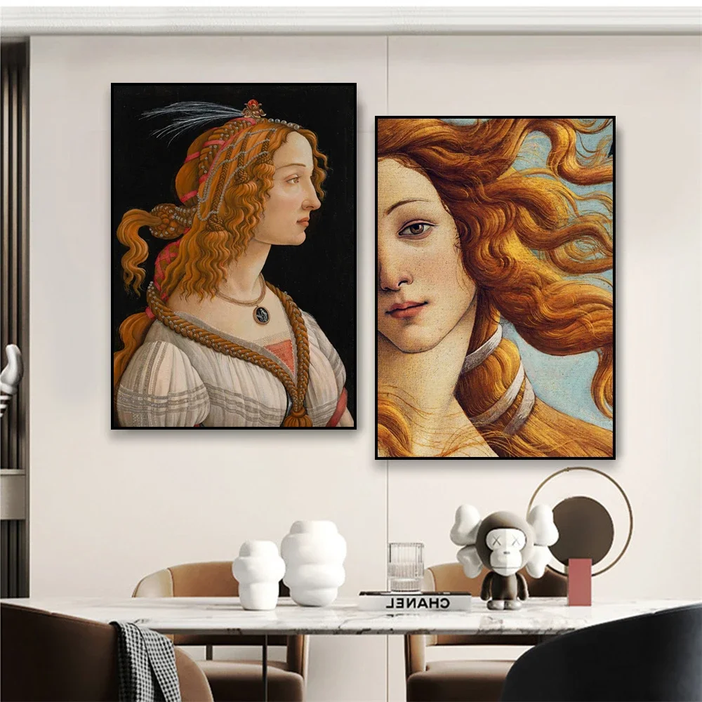 Póster De pintura al óleo De Sandro Botticelli clásico, impresiones artísticas renacentistas, pintura en lienzo De nacimiento De Venus, galería De dormitorio para el hogar