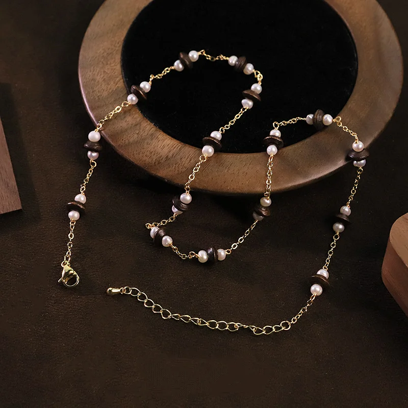 Splicing Pearl Tiger Eye Stone Choker Elegant Necklace Ladies Clavicle Chain Luxury Jewelry For Women Collar Party Ornaments