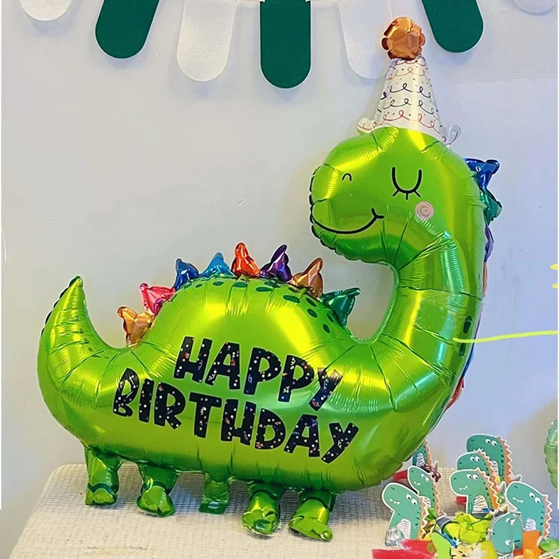 Ballon en film d'aluminium dinosaure, ensemble de décoration de fête d'anniversaire pour enfants, ballon de style dinosaure