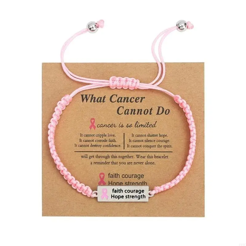 195C Faith Hope Courage Strength Charm Bracelets Breast Cancers Awareness Bracelet