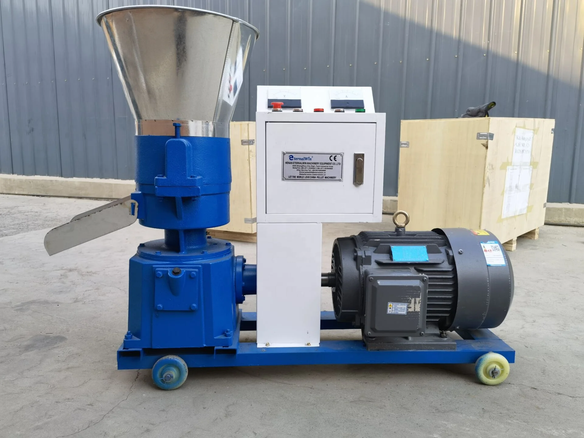 1 Ton Per Hour Feed Pellet Mill Corn Straw Crusher Granulating Machine Cow Sheep Feed Pellets Production Line