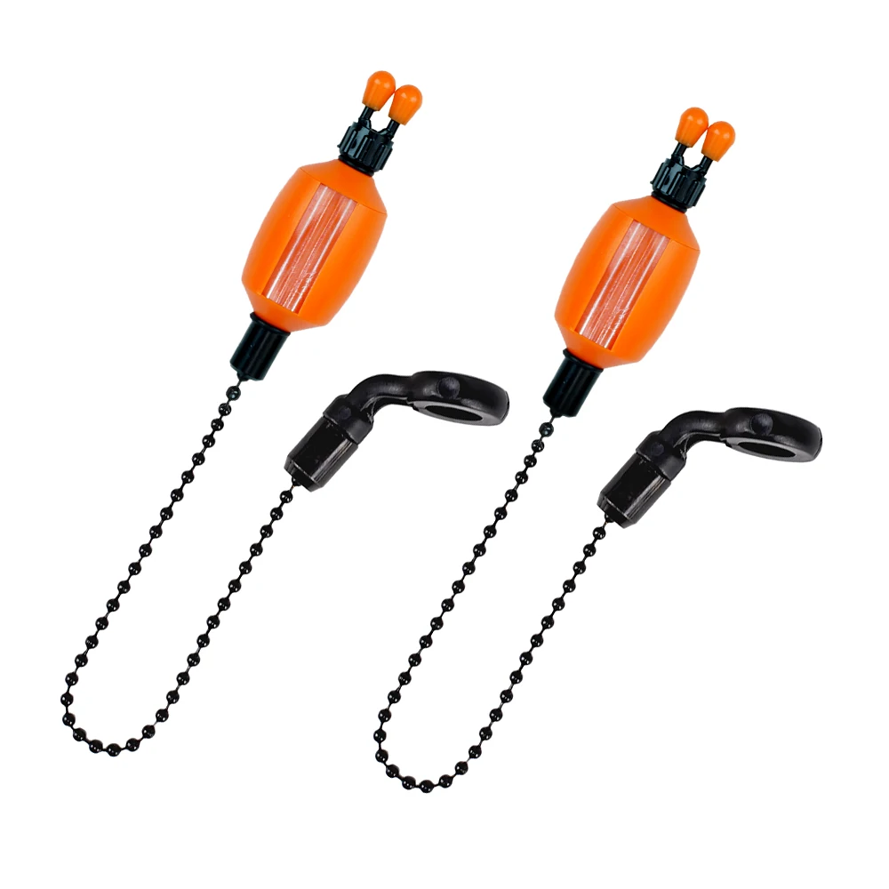 Hirisi 2 Stück Karpfenangeln Swinger Bissanzeiger, 5 Farben, langlebiger, durchsichtiger Kunststoff mit liniensicheren Clips, Karpfenangeln-Zubehör