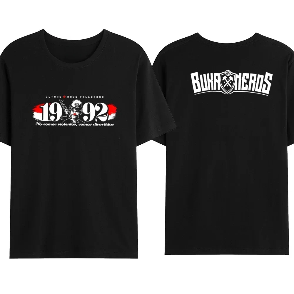 

100% Cotton Black Double Sided Logo Vallecanos Top Tees Y2k Hot Sale Crewneck Round Neck Collar Summer Men's Bukaneros T-shirt