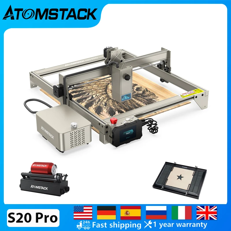 

ATOMSTACK X20 A20 S20 Pro 20W Laser Engraver CNC 130W Power Laser Engraving Machine Support Color Art Offline Engraving Device