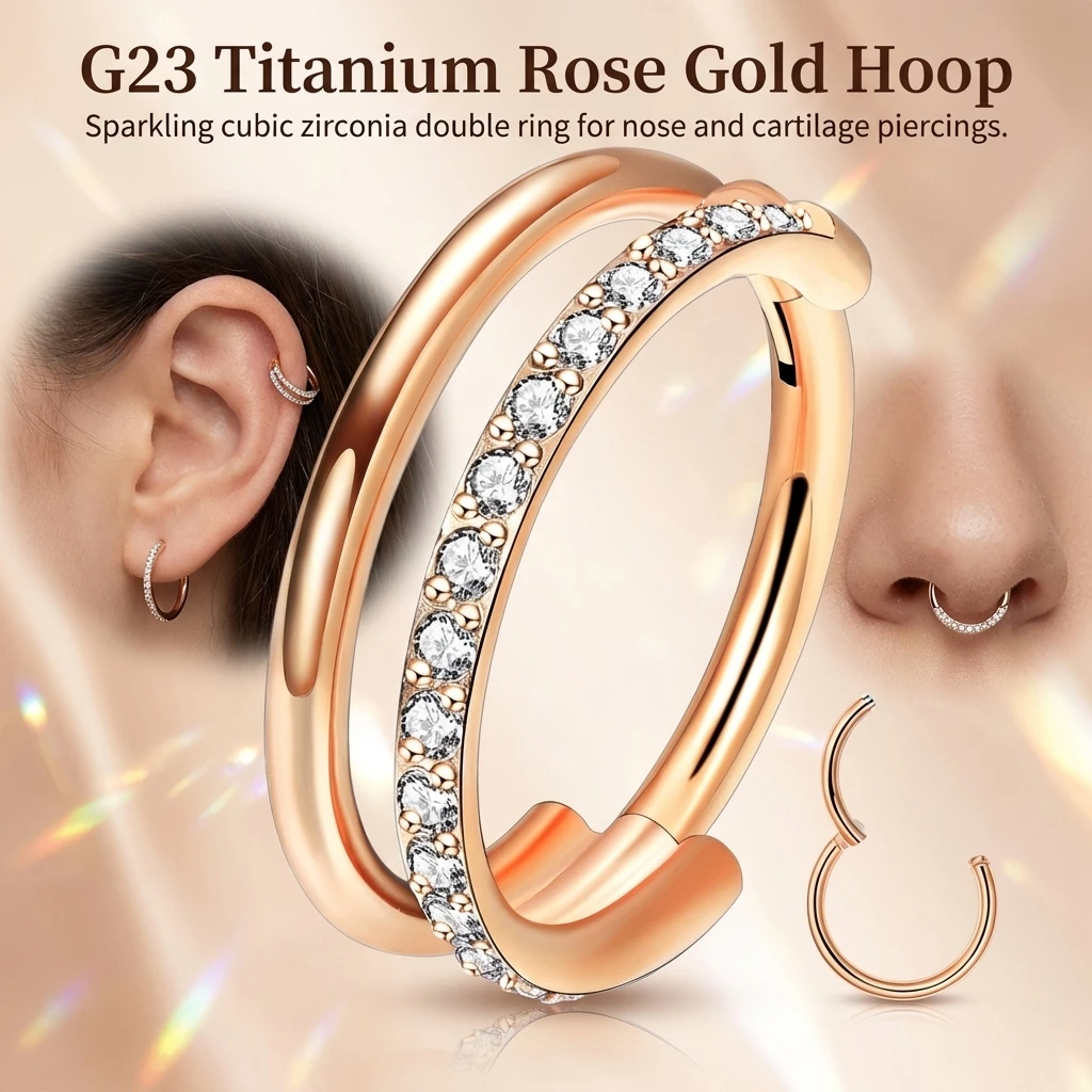 G23 Titan-Nasenring mit Zirkon – Body Jewelry For Sensitive Skin Bewertung und Preis