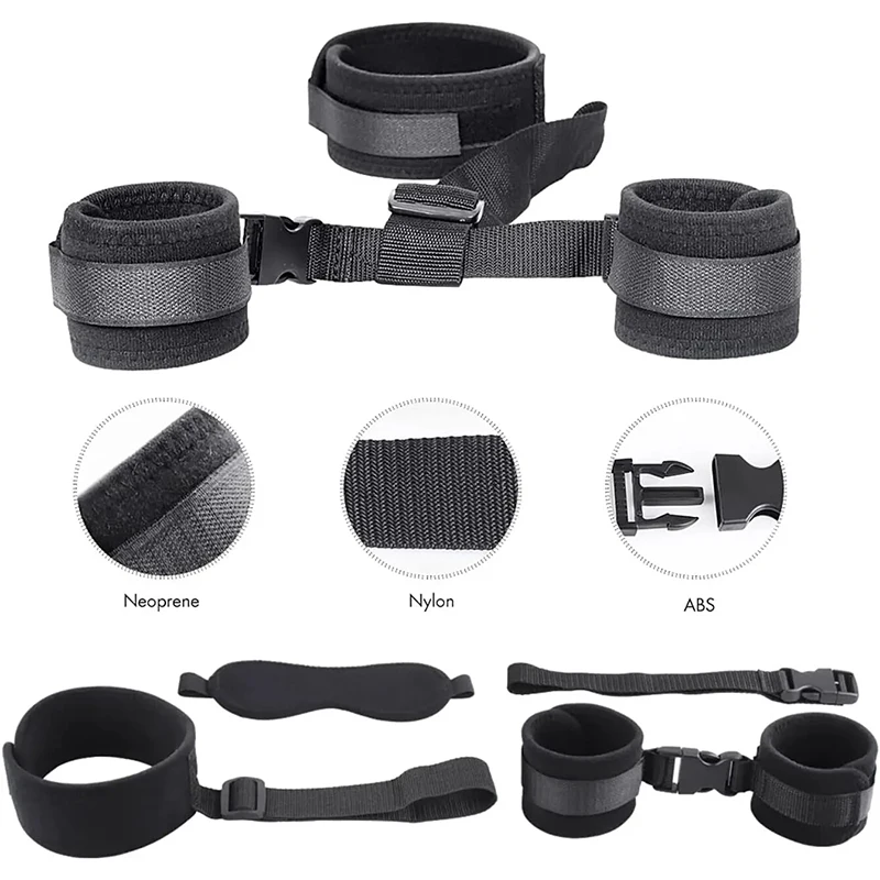 Adjustable Handcuffs And Blindfold Adult Sex Toys For Women Couples Collar Erotic Bdsm Bondage Set No Vibrator Games Sex Shop