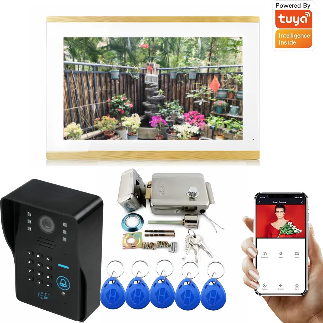 10 นิ้ว Wifi Video Intercom ประตูโทรศัพท์บันทึกระบบ Night Vision RFID Doorbell กล้องโทรศัพท์ปลดล็อคระยะไกล Monitor
