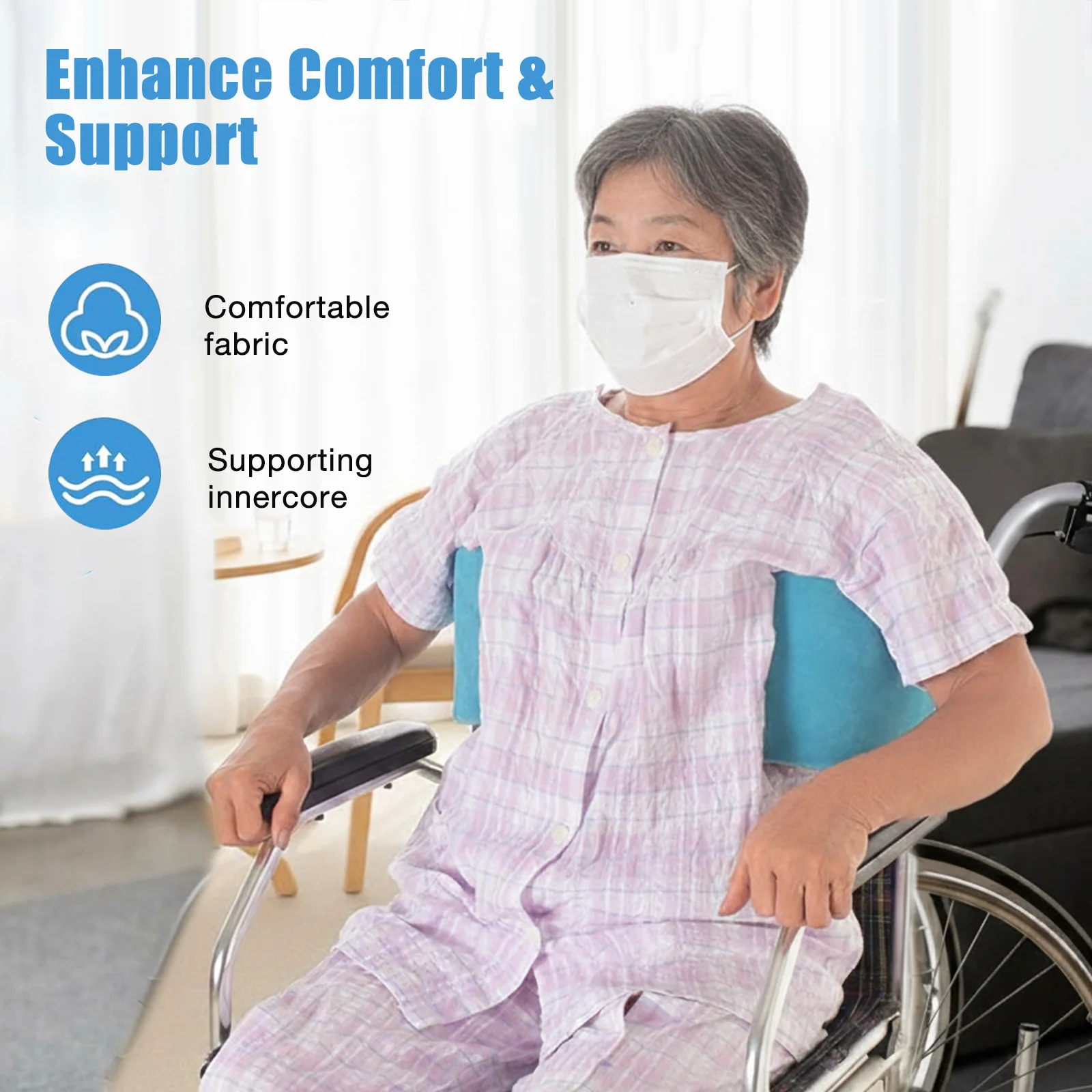Wheelchair Lateral Support Cushion Adjustable Wheel Chair Positioning Backrest Anti Side Pillow Position Pad for Elderly