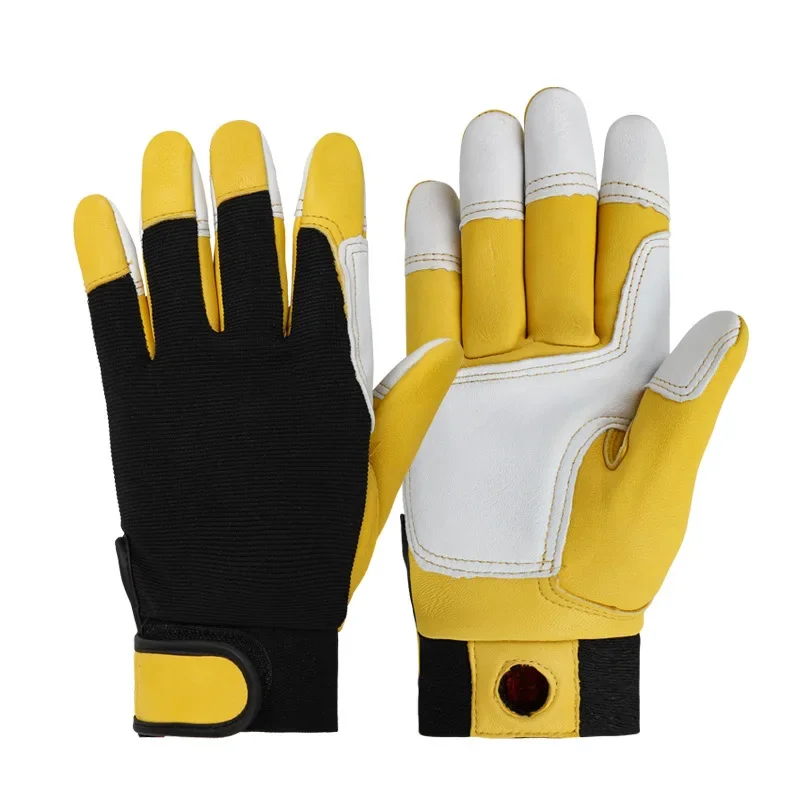 1 par de guantes de trabajo de seguridad, guantes de construcción, guantes de jardinería, guantes de mecánico de alta resistencia, guantes de trabajo de piel de oveja para M/L/XL/XXL