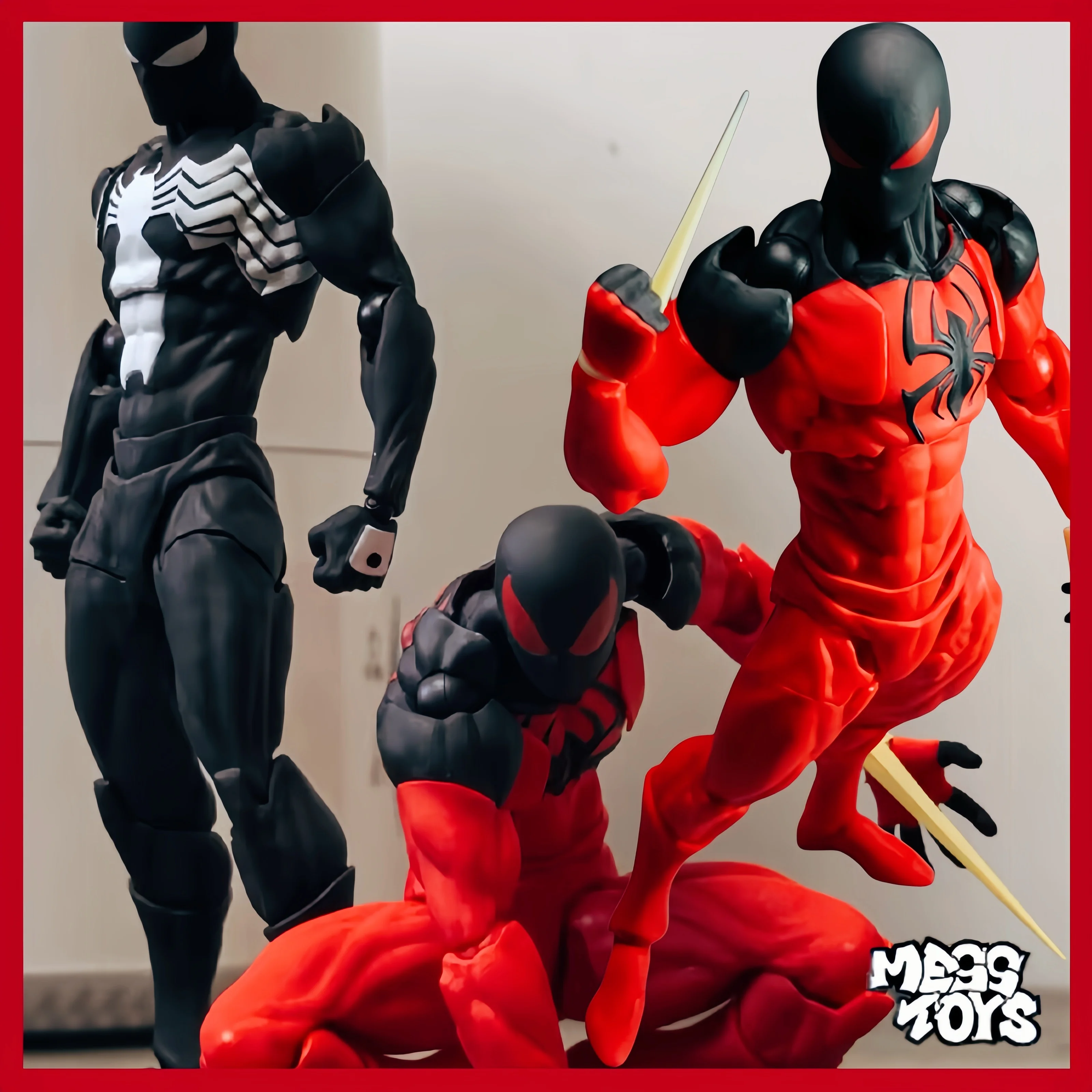 

Spider Man Symbiote Kaine Messtoys In Stock Mess Toys Spiderman Red Andblack Suit Spider Anime Action Figure Birthday Kids Gifts