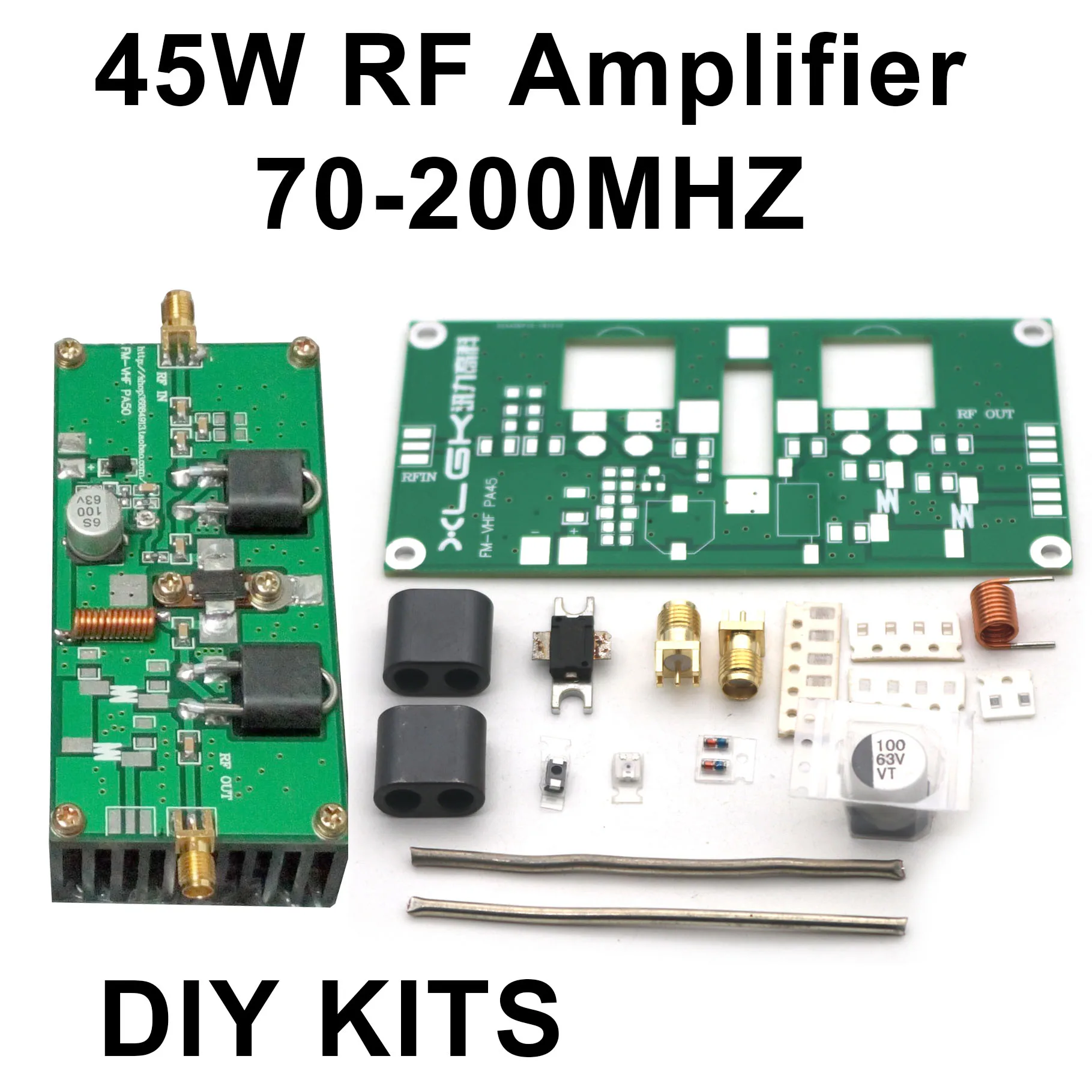 Imagem -02 - Vhf fm rf Amplificador de Potência Kits 45w Classab Amplificadores Lineares para Ham Radio Walkie-talkie Transmissor Transceptor 70200m 45w