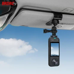 BRDRC Car Sun Visor Mount for DJI Pocket 4 3/Insta360 X5/Ace Pro 2/GoPro Hero/Action 5 Pro Camera Smartphone Accessories