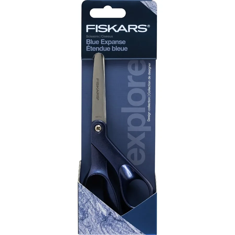 

8 Fabric Craft Scissors in Blue Expanse Design for Precision Sewing and Crafting Applications Ideal for Cutting Delicate Fabric