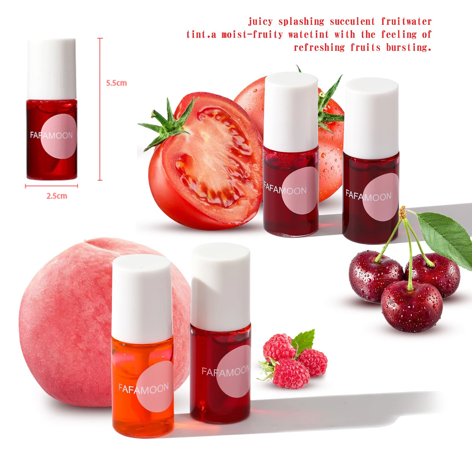 ملمع شفاه عصير الكرز ، صبغة ماء ، أحمر شفاه سائل غير لاصق ، شفاه مقاومة للماء ، استخدام مزدوج للخدين ، أحمر شفاه ، كرز #6