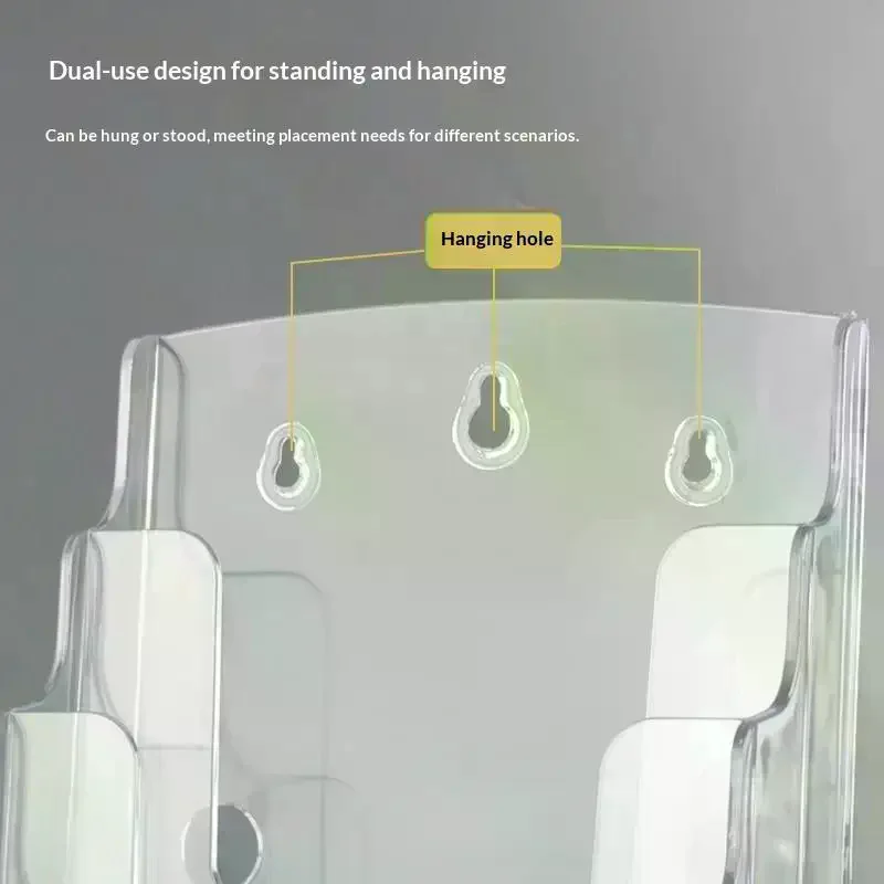 1/2/3Layers Brochure Holder Clear Flyer Menu Paper Card Stand Display Rack Card Storage A6