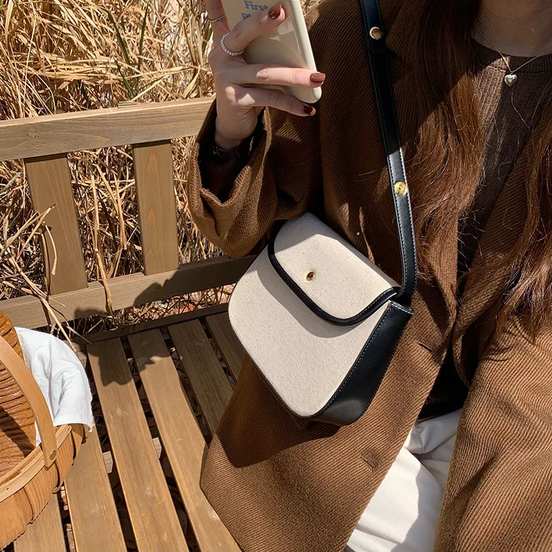 

2024 New Style Canvas Single Shoulder Underarm Bag Women's Bag Early Autumn New Versatile Diagonal Cross Bag