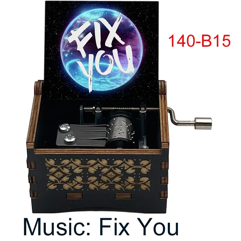 fix you Music color print music Box Wooden Girlfriend boyfriend Birthday new year Christmas music fans gift