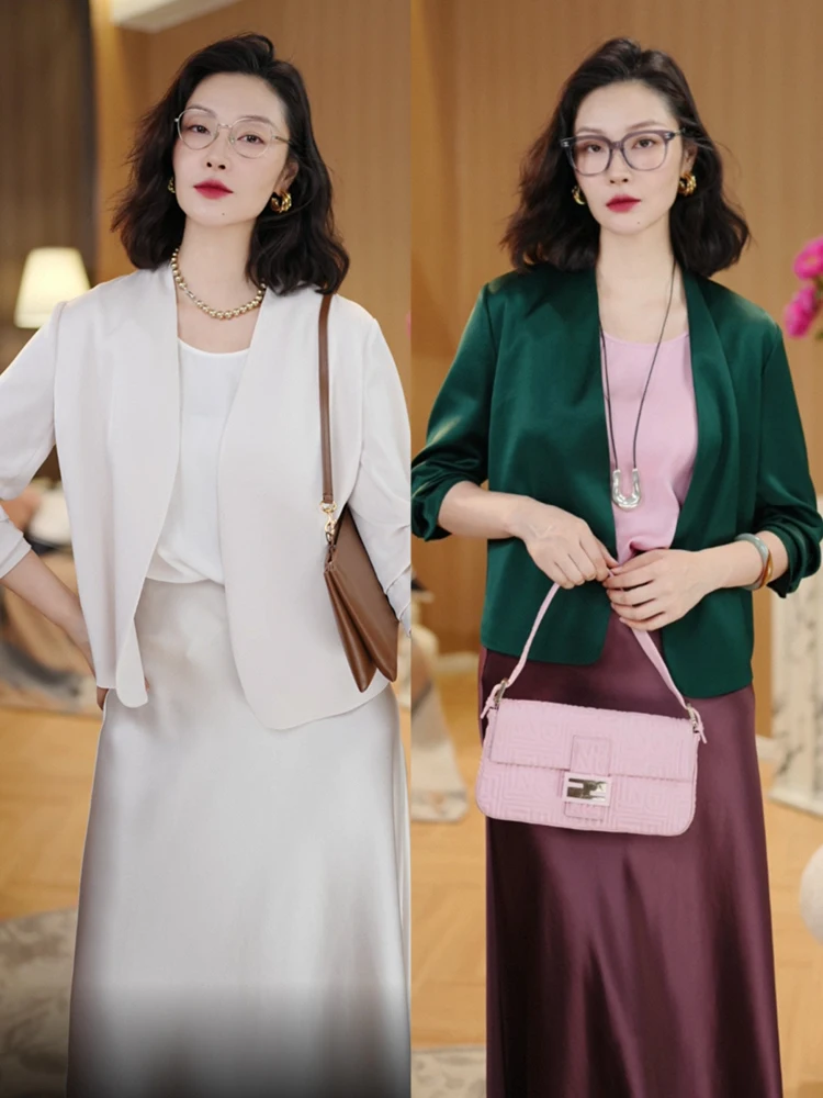 

mat Versatile Nel Acetate Single Layer Cool ort Outerwear Comfortable Summer Ladies Faion Straight Tube pe