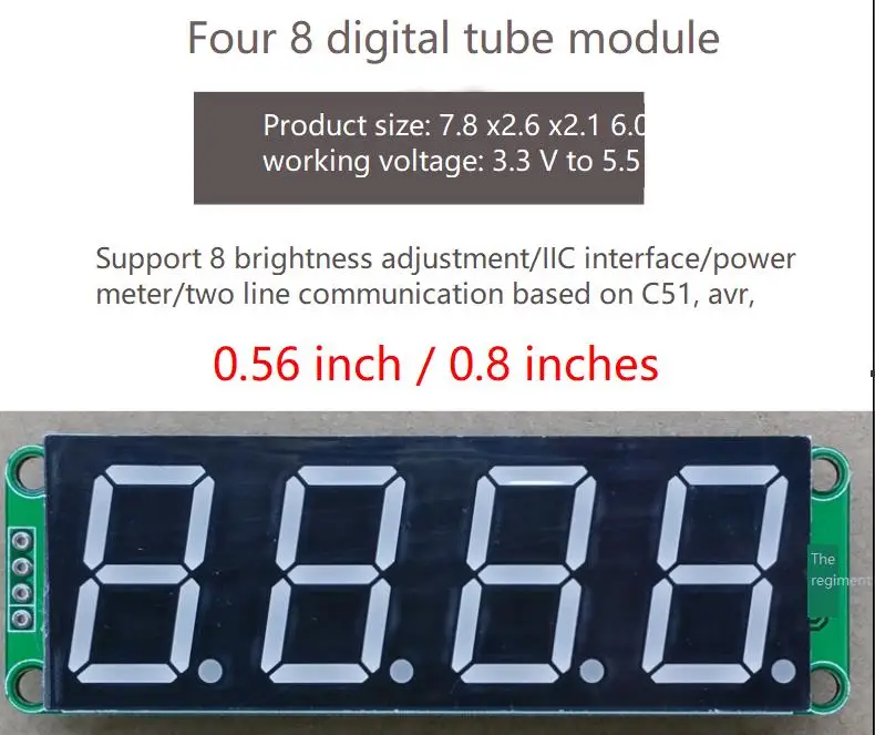 2pieces0.56 0.8 Inch Four \ Six LED Digital Tube Display Module Red White Green Emerald Green