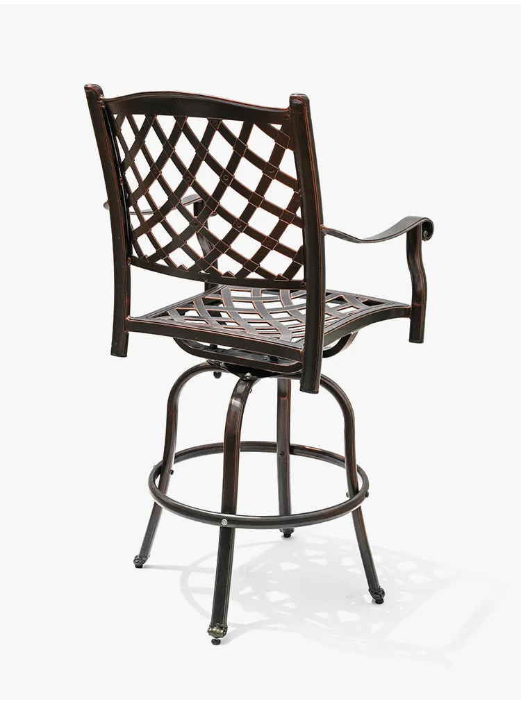 Outdoor Dining Table and Chairs Swivel Chairs Commercial Street Milk Tea Shop Hotel Open-air Cast Aluminum Tables and Chairs