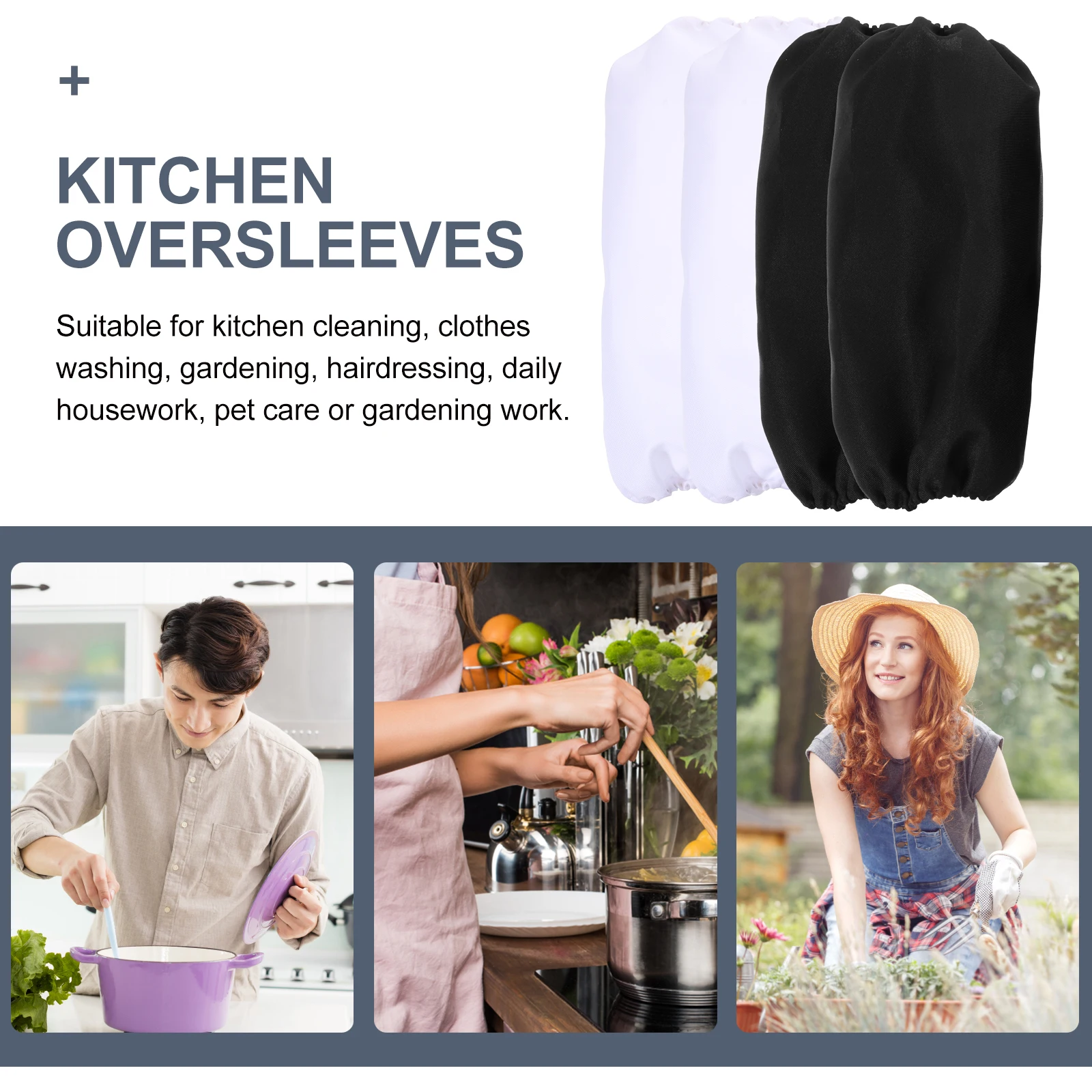 

4 Pairs Waterproof Reusable Oversleeves Household Kitchen Cleaning Gardening Arm Sleeves Oil Proof Cooking Restaurant Housework