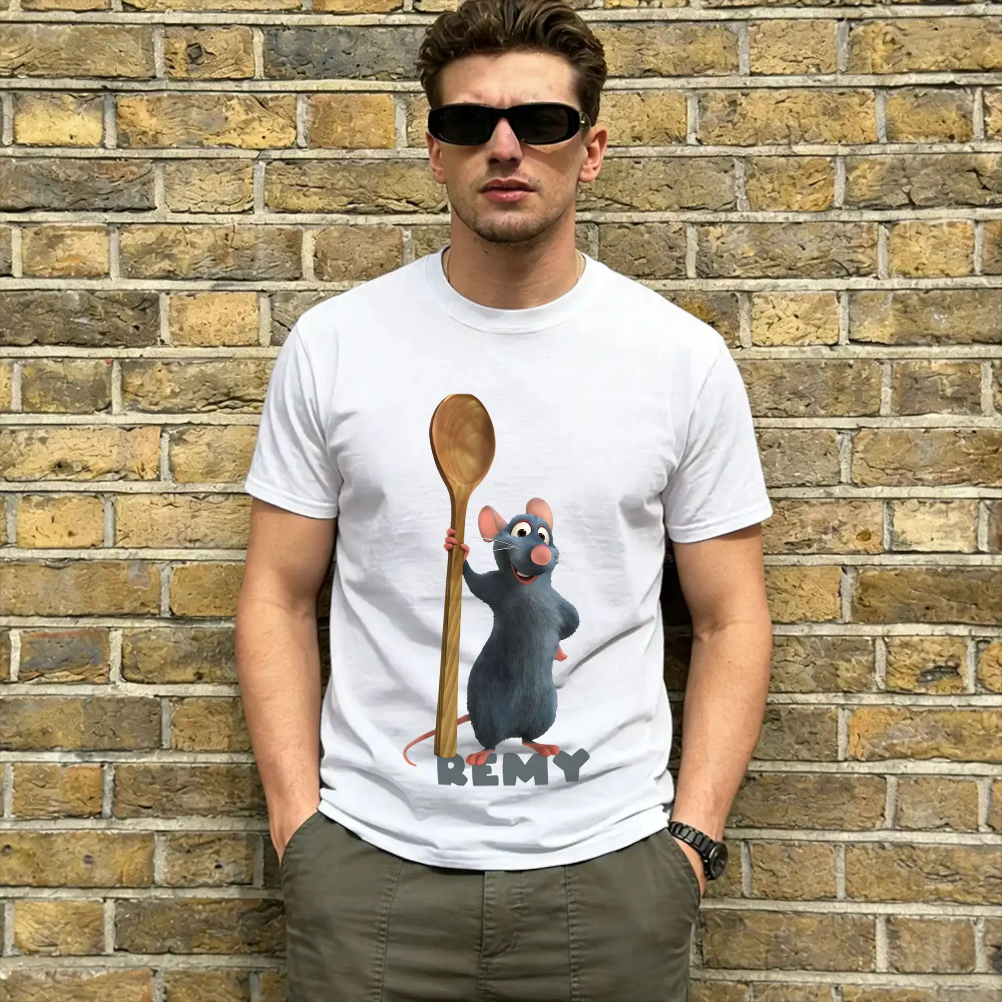 Ratatouilles T Shirt Men's  Pure Cotton Fun T-Shirts O Neck  Tees Short Sleeve Clothing Graphic Printed