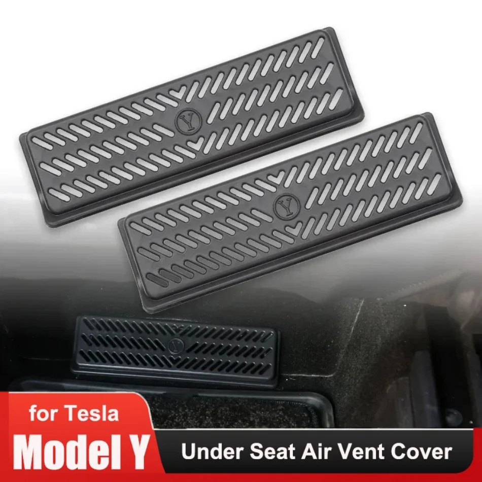 

For Tesla Model Y 2021-2025 Under Seat Rear Air Vent Protect Cover Anti-block Backseat Outlet Grille Protection Accessories