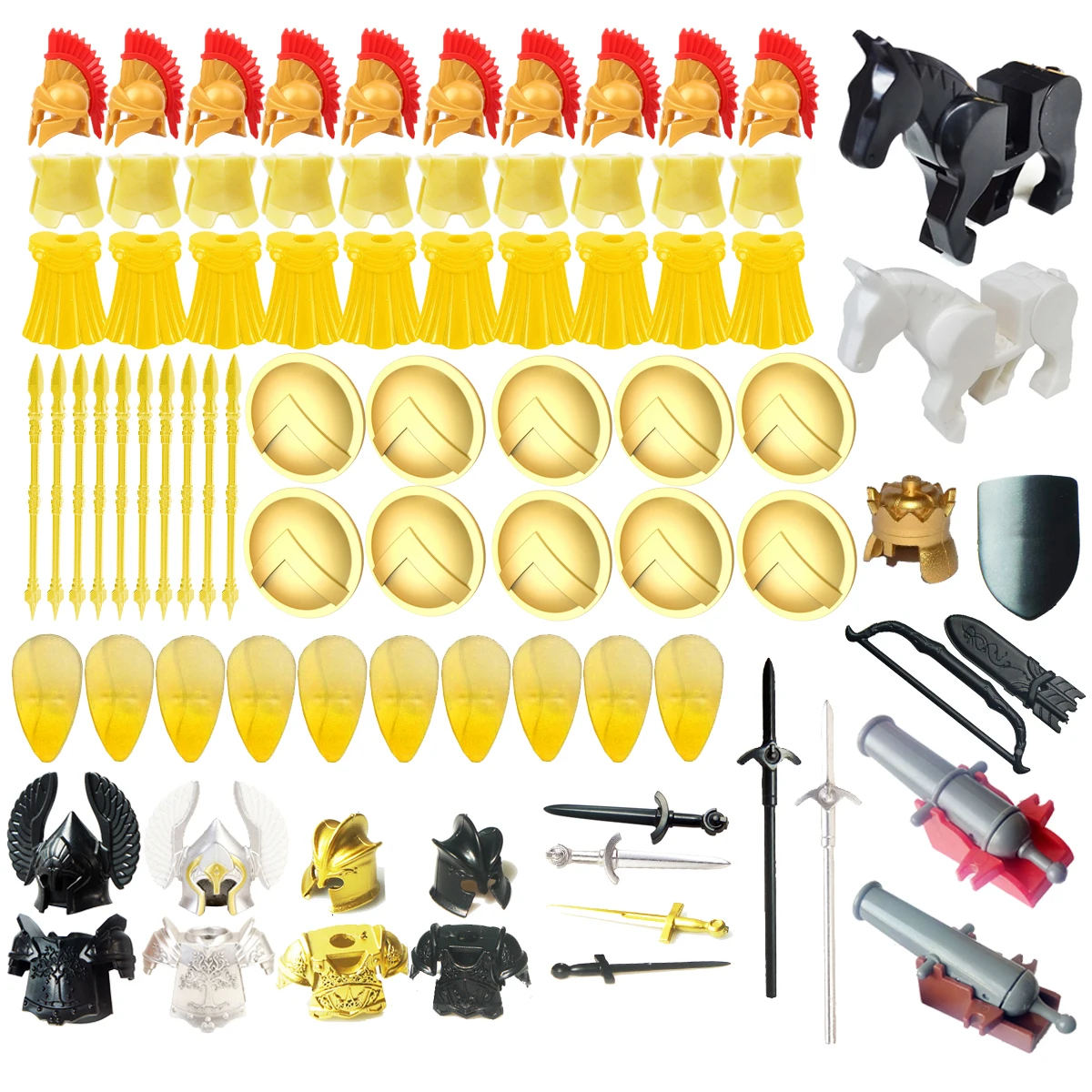 

Knight Golden Armor Weapon for Rome Warrior Building Block Fortress Stronghold Large Fortified Castle educational Bricks Toy