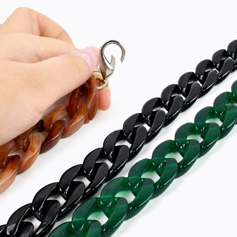 1/2Pcs Deepeel 60cm Acrylic Bag Strap Handbag Resin Chain Detachable Lobster Clasps for Purse Handle DIY Making Accessories