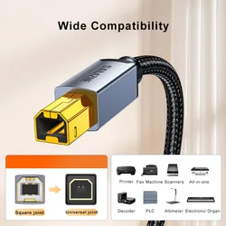 SAMZHE USB 3.0 Printer Cable Gold Plated High Speed Connector Braided Wire Cable Male for Canon Epson HP Printer DAC USB Printer