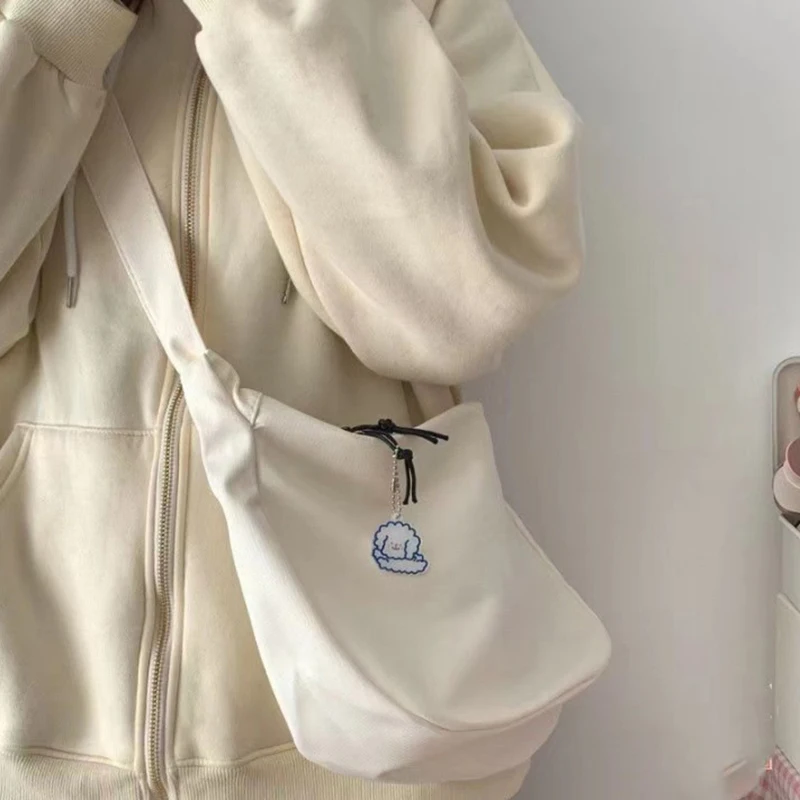 Japanese Harajuku Cute Canvas Casual teenage school bag Aesthetic Sweet messenger bag Large Capacity new y2k Women Shoulder Bag