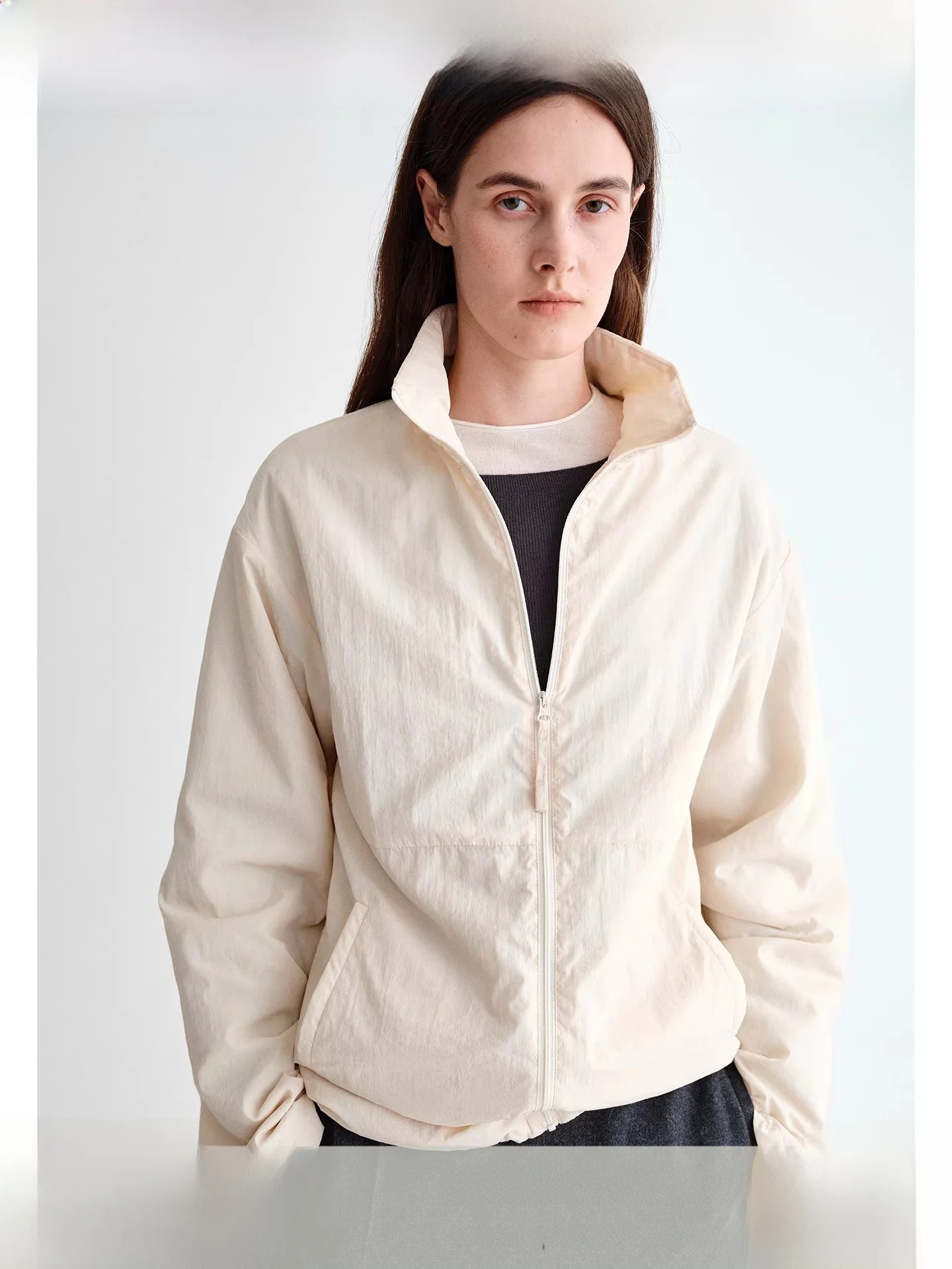 

Ultra-Thin Lightweight Heating Inner Cotton Sensation Nylon Layering Cotton Jaet Planites Zero-Prure 40D Women's Coat