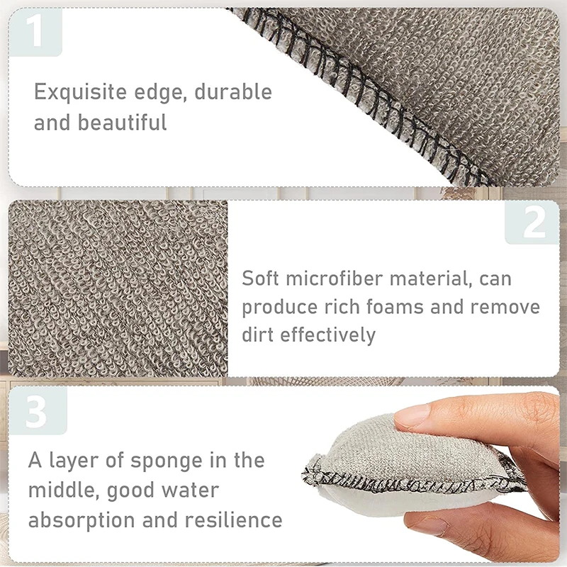 Car Wash Pad Soft Double Side Car Microfiber Scrubbing Sponge Car Interior Scrubbing Sponge for Car Interior Leather Wash Pad