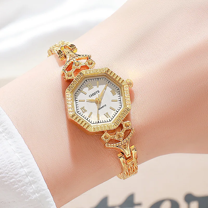 

Женские часы в средневековом стиле с маленьким восьмиугольным циферблатом, часы-браслет для женщин.