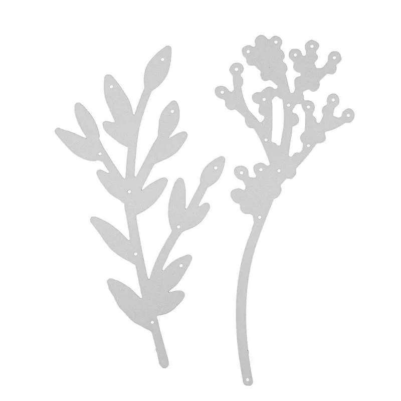 Matrices de découpe en métal pour bricolage, artisanat de gaufrage décoratif, carte en papier, branches d\'album photo, scrapbooking, ensemble de 2