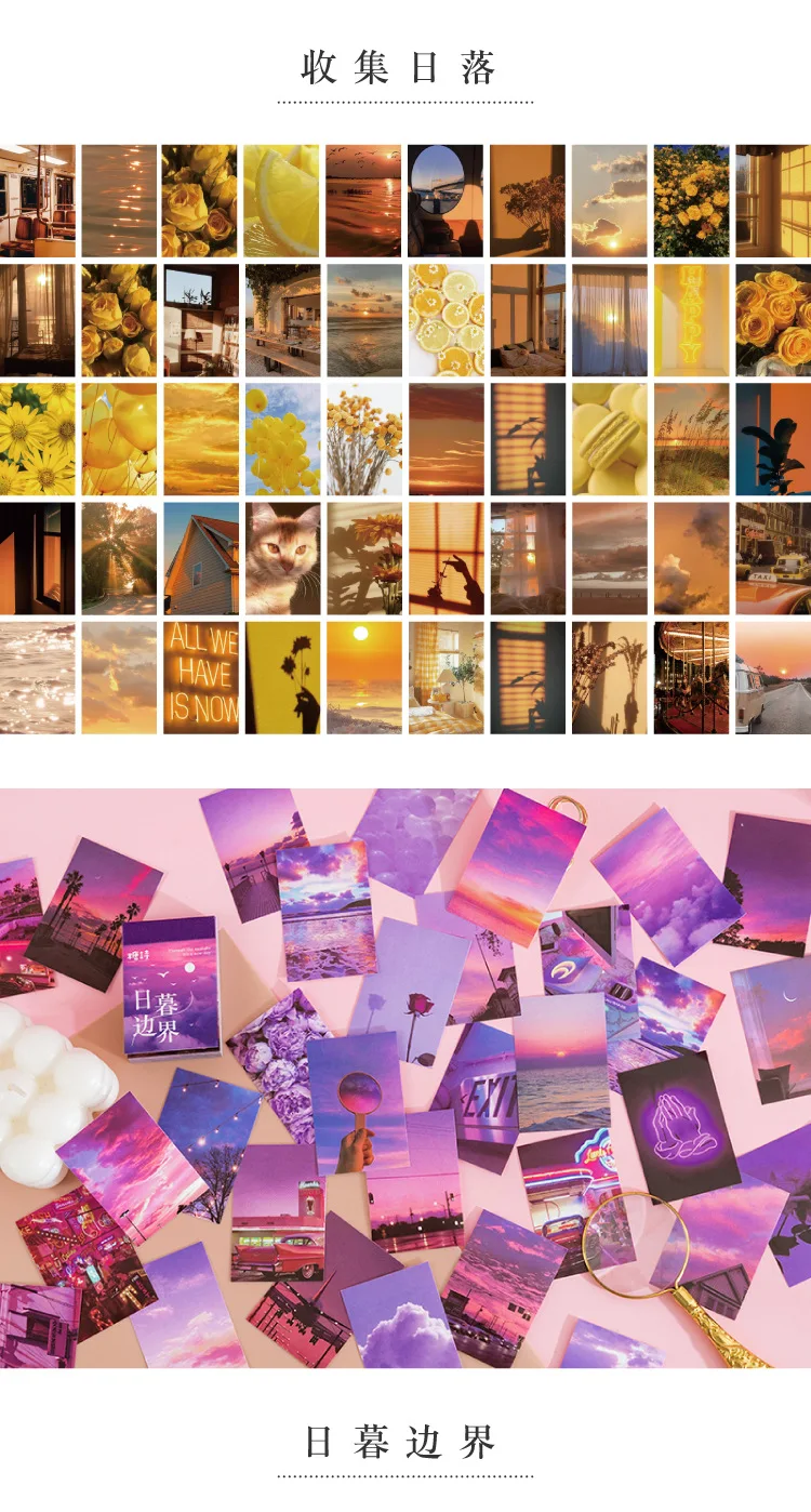50 Sheets World Scenery Style Sticker Book Coated Paper Journal DIY Material Decoration Sticker Memo Pad Scrapbook Stationery