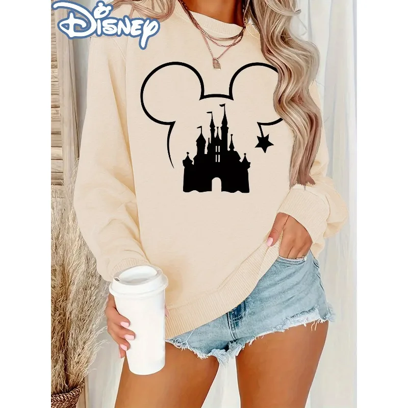 Sweat à capuche à motif château et étoile Disney pour femme, Streetwear décontracté à la mode, automne et hiver, pour hommes et femmes