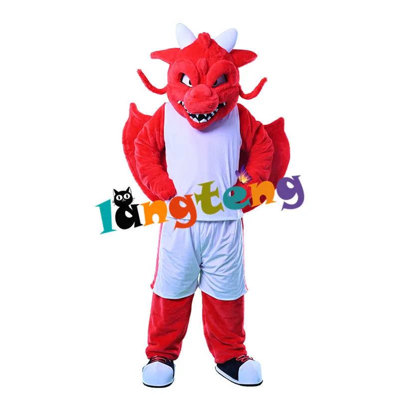 1326 Customized Business Red Giant Dragon Adult Mascot Costumes Cartoon Halloween Cosplay Fursuit