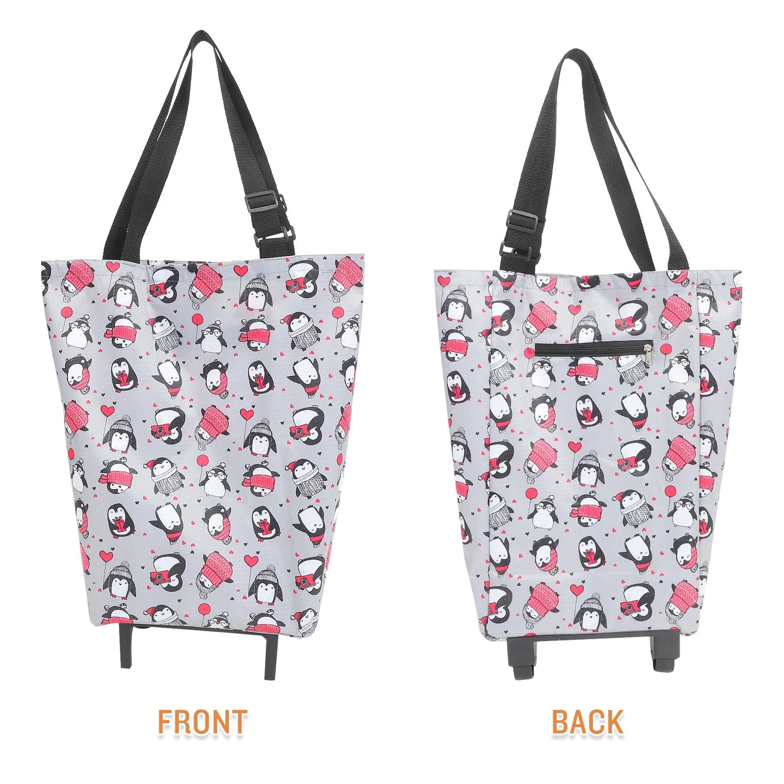 

Durable Trolley Bag with Wheels Compact Foldable Shopping Cart Portable for Groceries Travel Effortless Movement