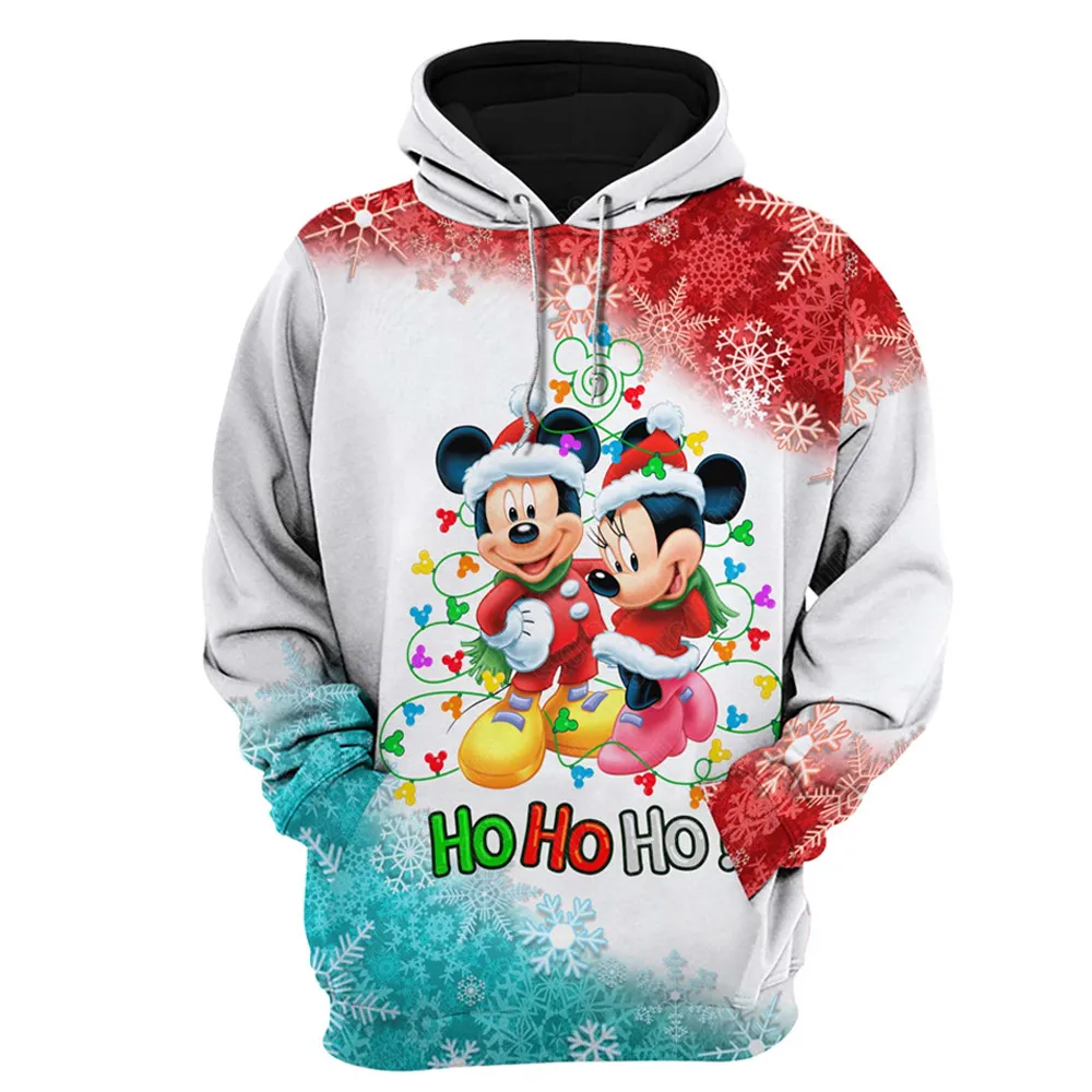 Christmas /Mickey Mouse/Donald Duck/Stitch cartoon men women 3D Print High quality Fleece Zipper/ Hoodies Pullover Tops