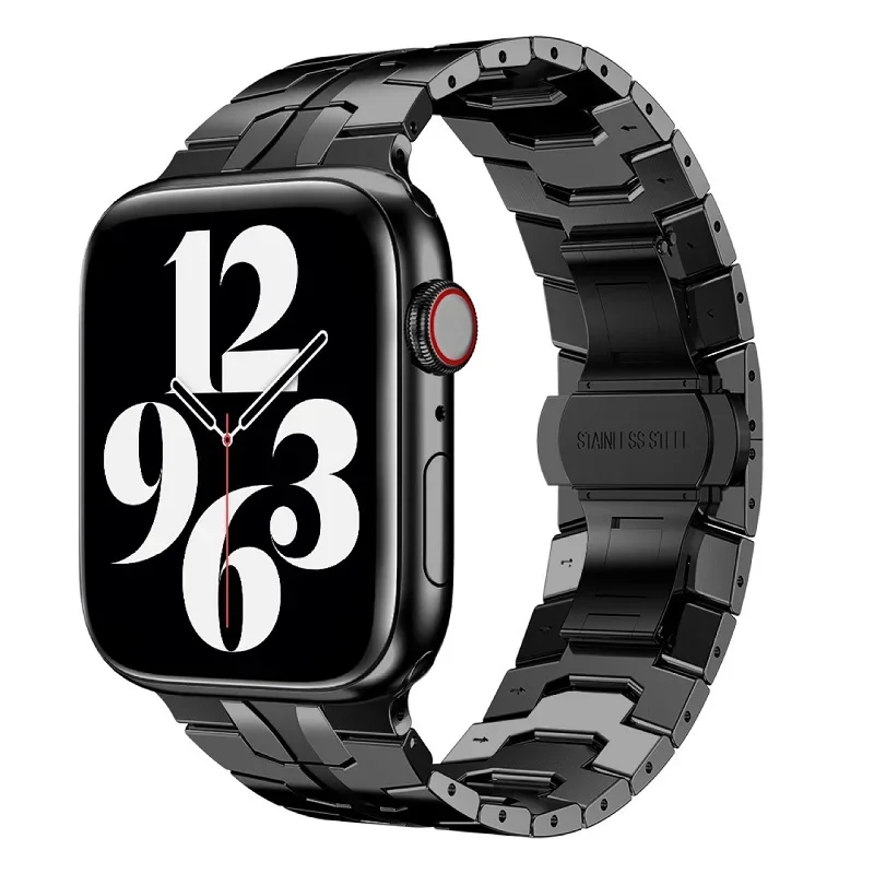 For Apple Watch 8 Ultra Iron Man Stainless Steel Metal Strap For Apple Iwatch 7 SE 6 5 4 49mm 45mm 44mm42mm41mm40mm38mm Bracelet