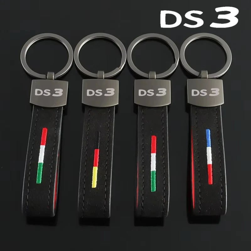 Car Key Chains Suede Key Rings Holder Auto Keyring Pendant Accessories for Citroen DS3 Logo XSARA C4 C5 C3 C-elysee C-zero DS4