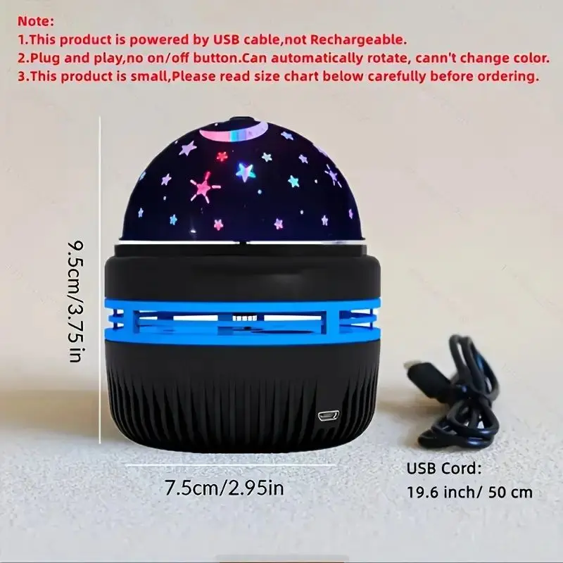 Lampa Starry Sky Lampki nocne LED Zasilacz USB Obrotowa magiczna kula do sypialni Lampa dekoracyjna RGB Moon Galaxy Światło projekcyjne