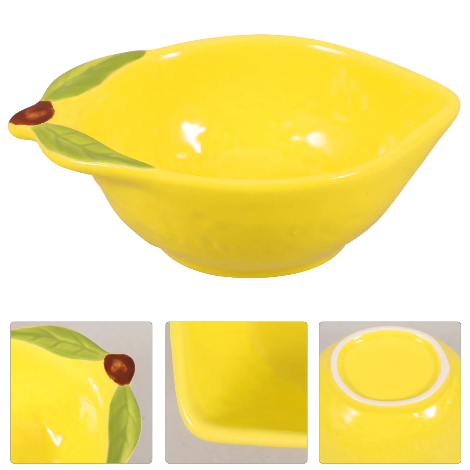 

Lemon Shaped Ceramic Bowl Vibrant Cartoon Design Tableware for Home Dining Decoration Seasoning Nut Bowl Multi Use