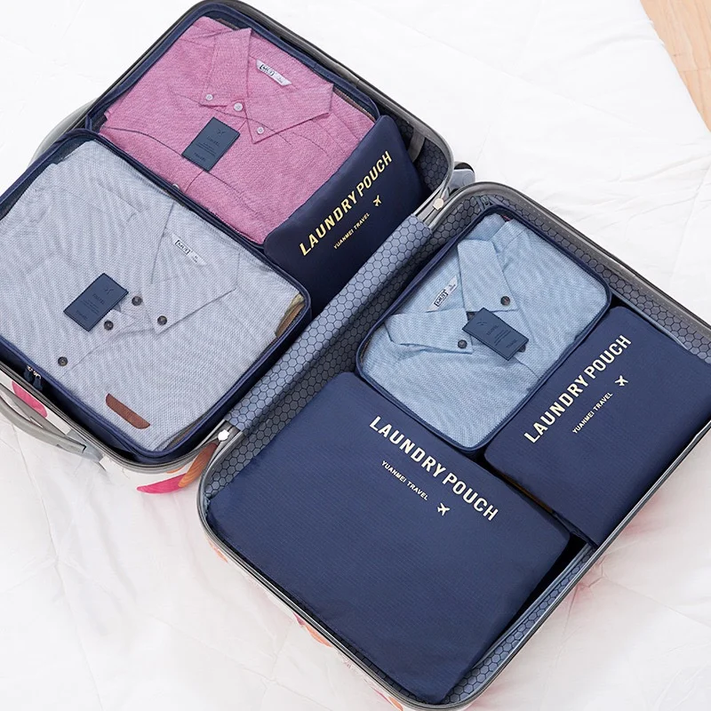 Samendrukbare Opbergtas Set Driedelige Compressie Verpakking Kubus Reisbagage Organizer Opvouwbare Reistas Organizer