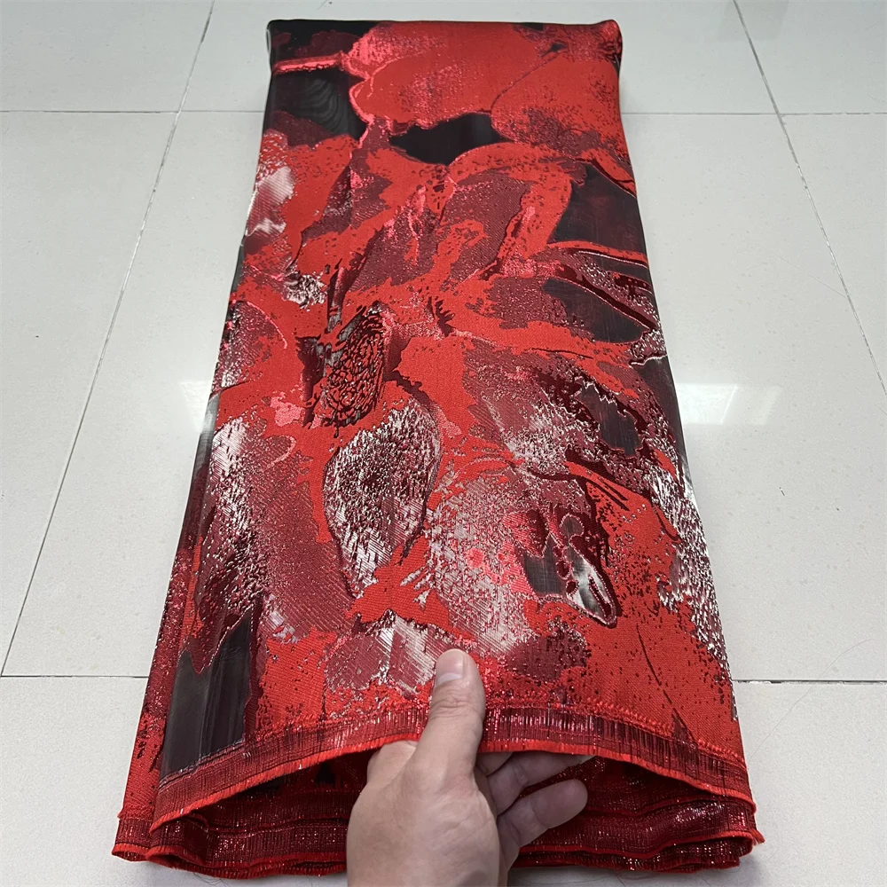 

High Quality African Nigerian Tulle Lace Fabric Organza Embroidery Guipure Brocade Jacquard Wedding Dresses Party Gowns 5 Yards