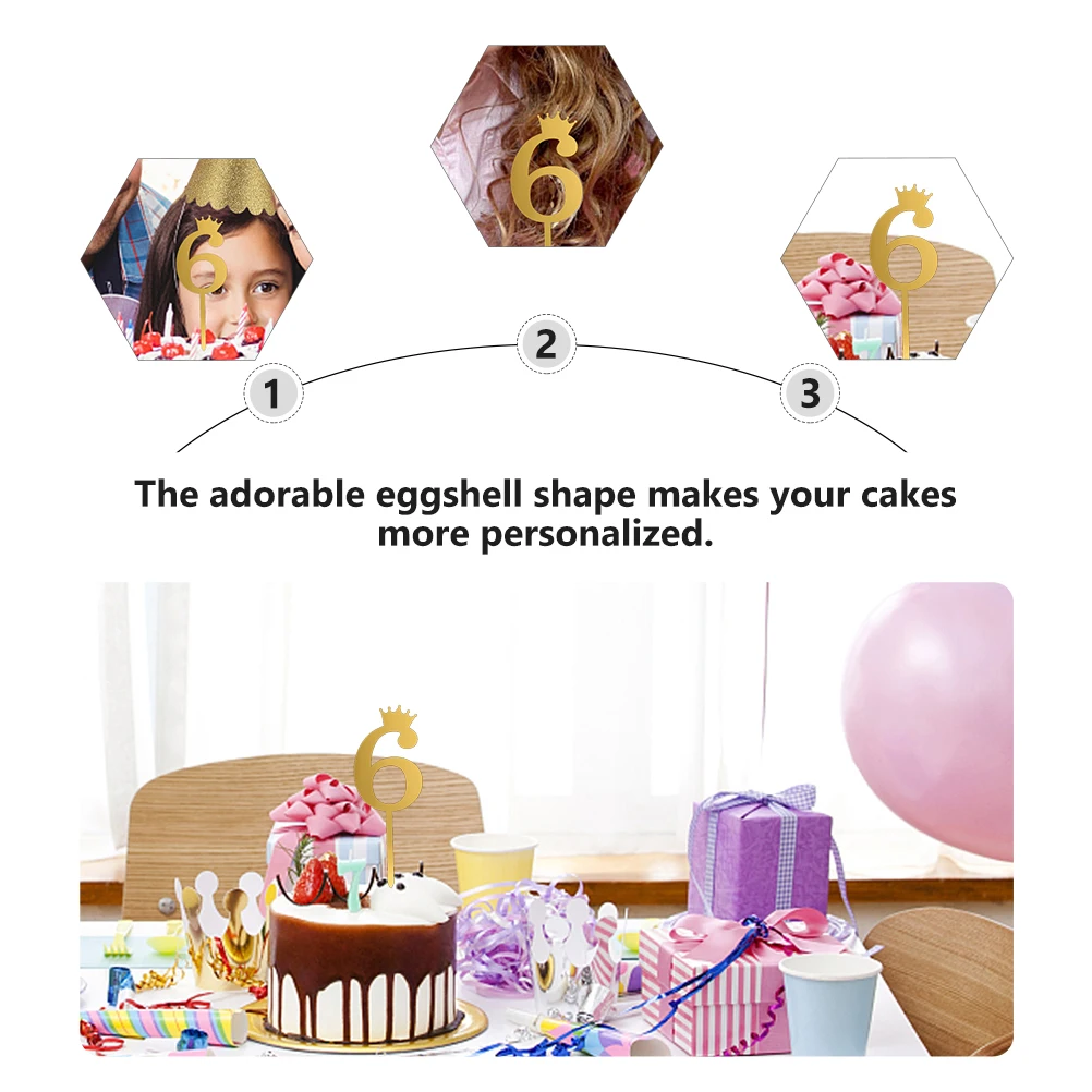 

10 Pcs Digital Cake Plugin Picks Decoration Number Toppers Birthday Party Decorations